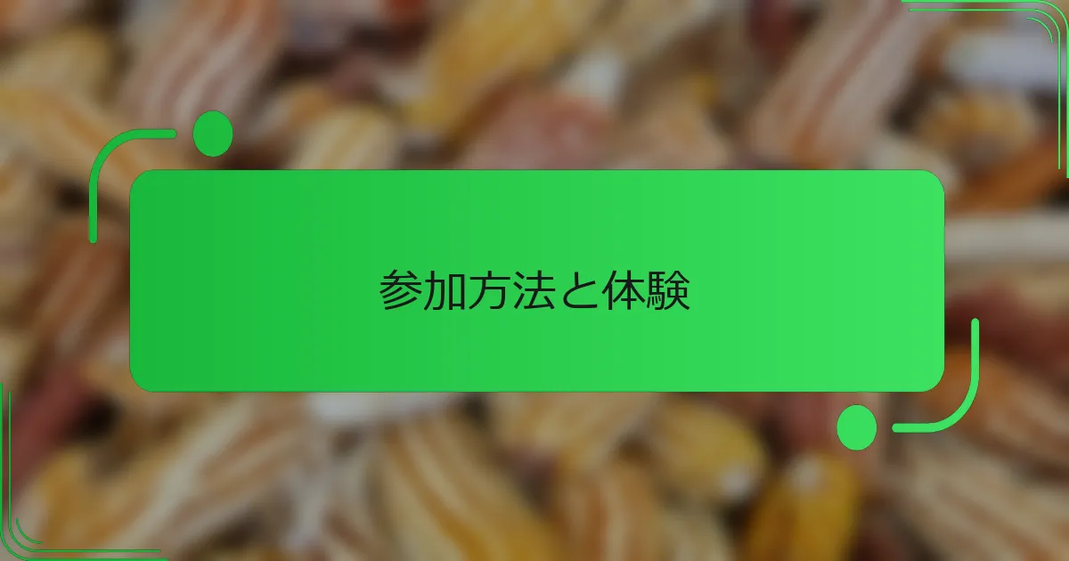 参加方法と体験