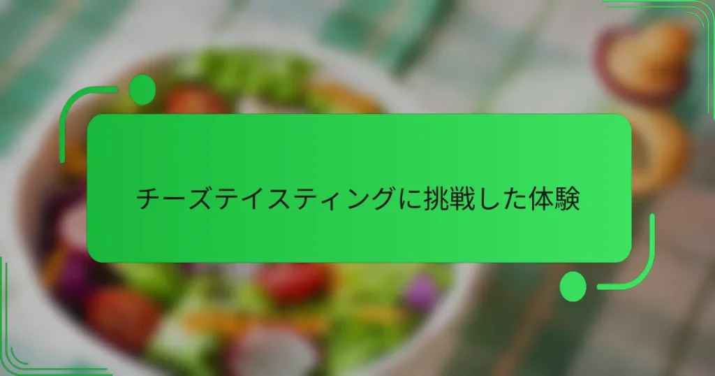 チーズテイスティングに挑戦した体験