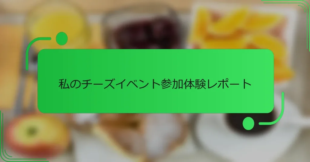 私のチーズイベント参加体験レポート