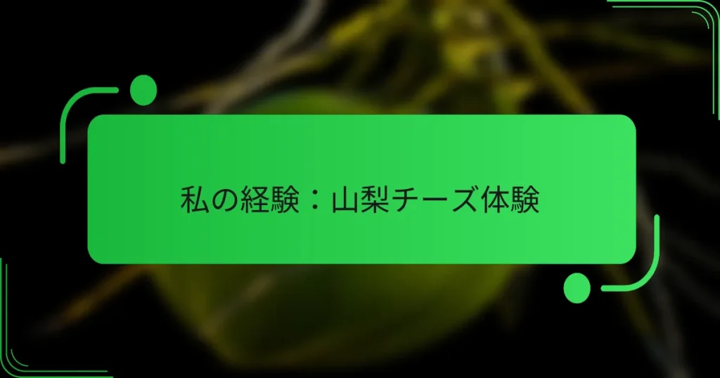 私の経験：山梨チーズ体験