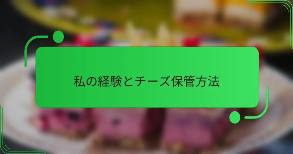 私の経験とチーズ保管方法