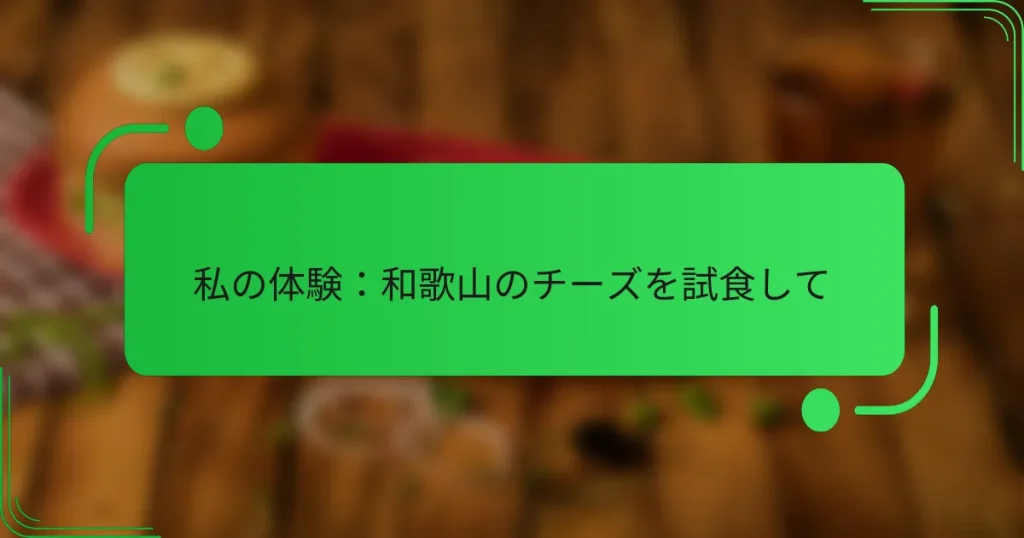 私の体験：和歌山のチーズを試食して