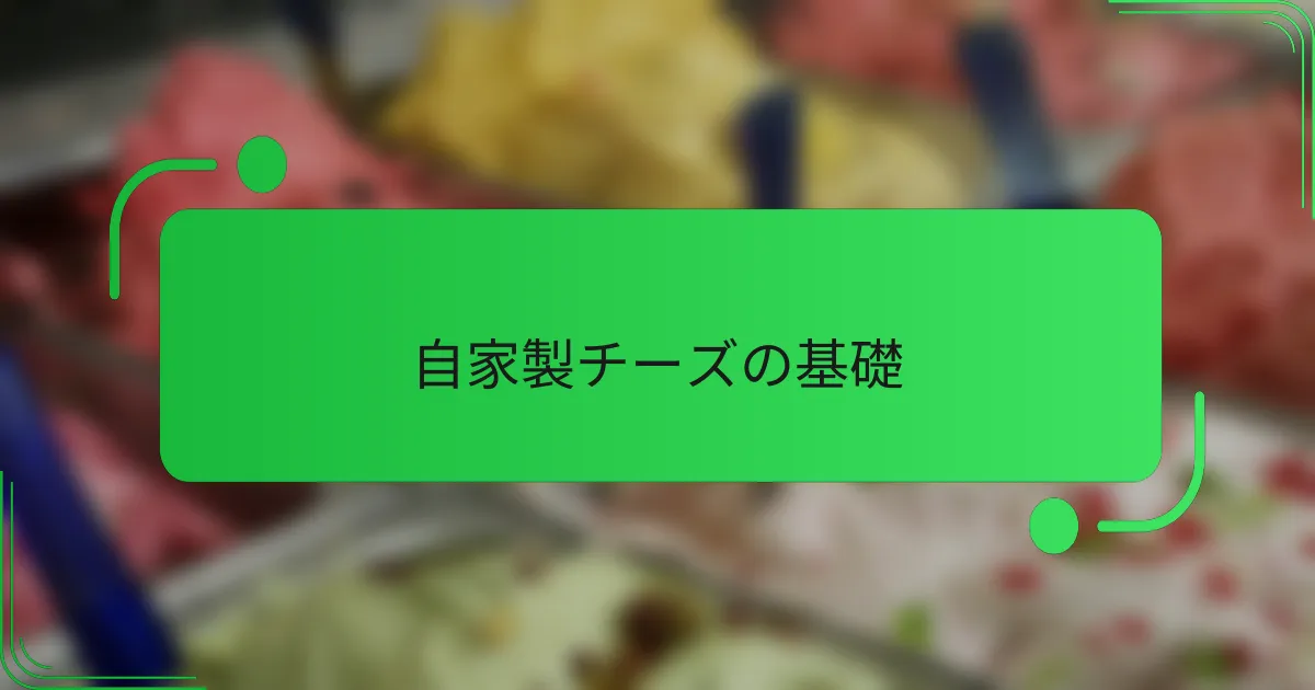 自家製チーズの基礎