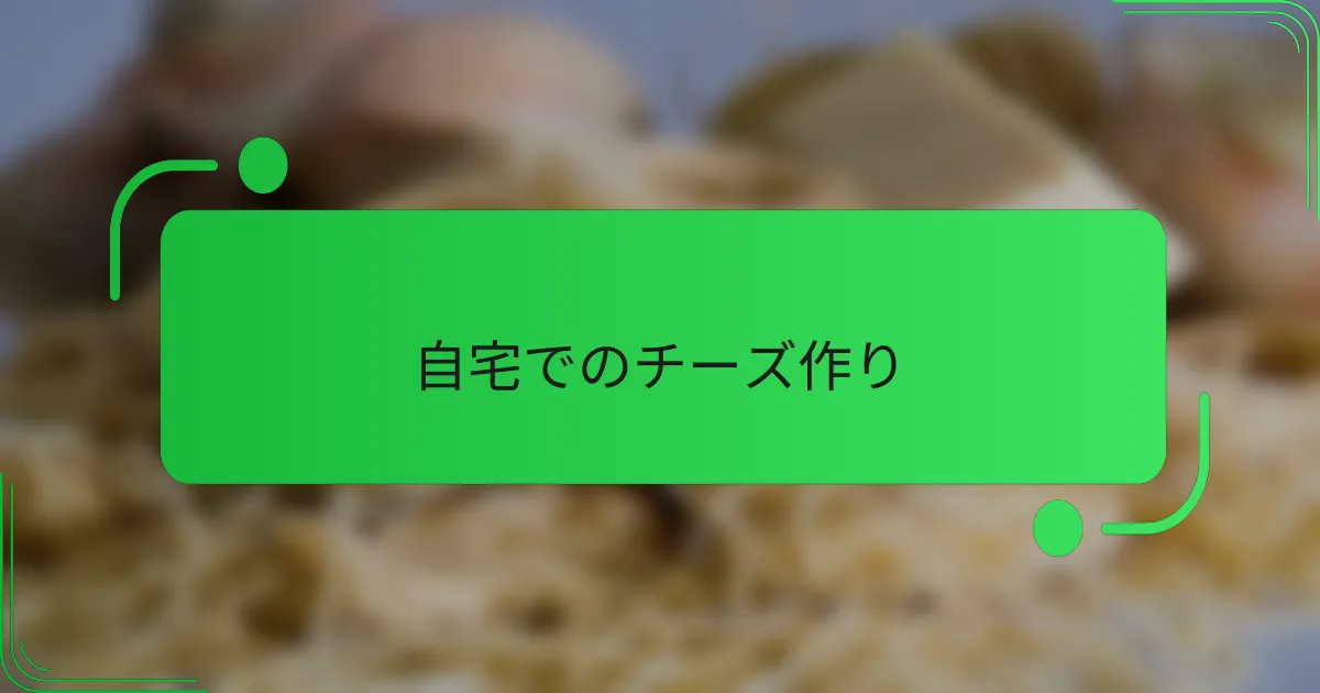 自宅でのチーズ作り